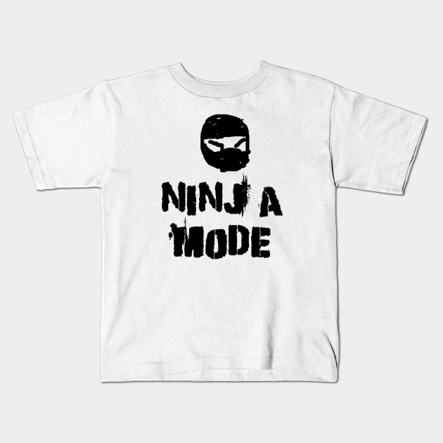 Ninja Mode Kids T-Shirt by flimflamsam